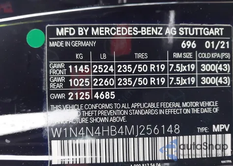 2021 Mercedes-Benz Gla 250 4Matic z USA, uszkodzony, nr VIN W1N4N4HB4MJ256148